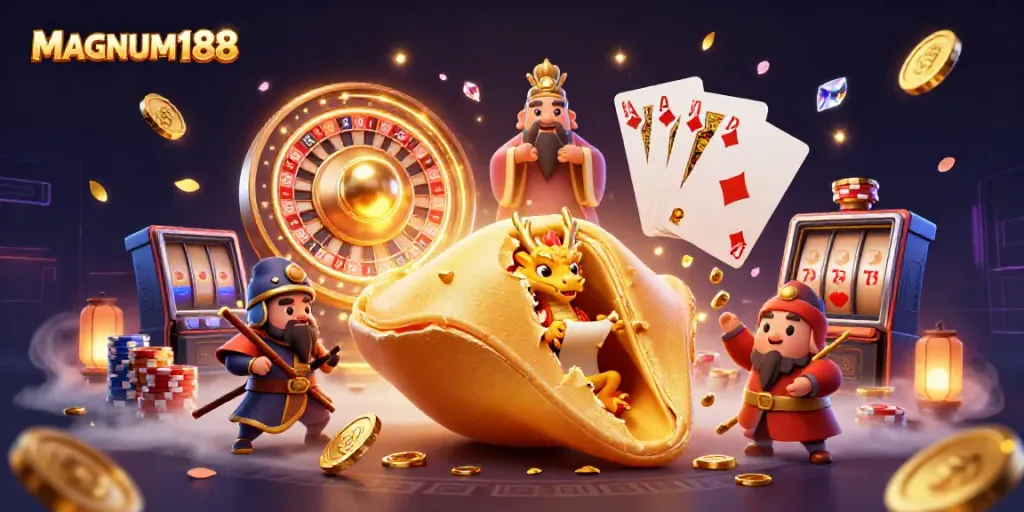 Enjoy thrilling gameplay with MAGNUM188, featuring dynamic golden jackpot elements and vibrant casino action.