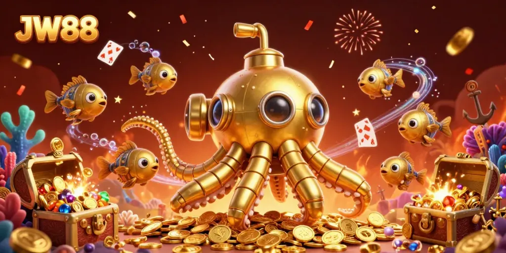 Engage in thrilling adventure with JW88 through an incredible casino underwater world filled with gold coins and surprises.