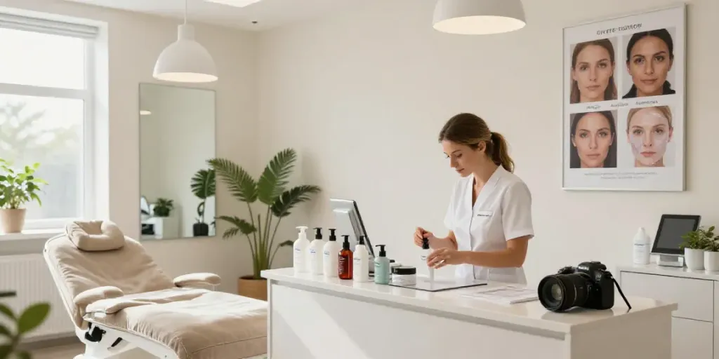 Welcoming beauty clinic for Augenringe entfernen treatments showcasing professional atmosphere.