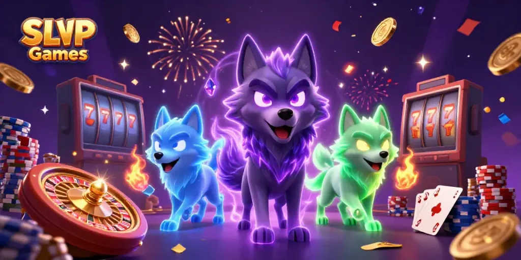Experience vibrant SLVIP Games with enchanting wolves and dynamic casino elements