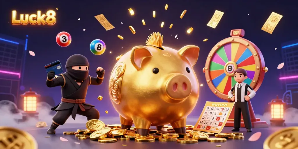 Experience thrilling casino action with Luck8's colorful characters and vibrant gameplay elements.