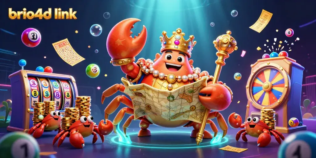 Engage with vibrant slot spin action on the brio4d link platform featuring an emperor crab and lottery magic.