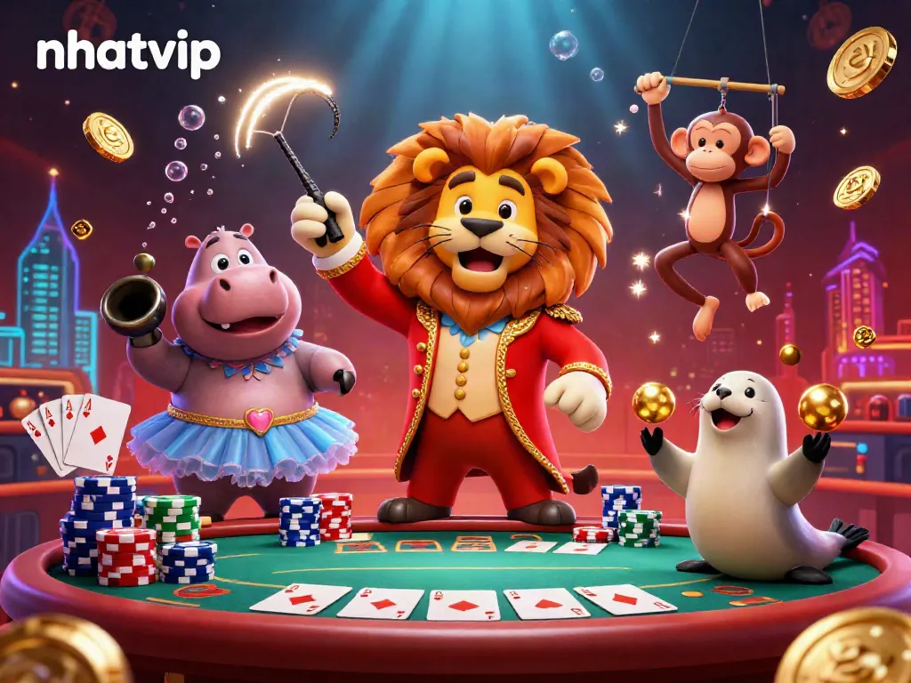 Engage with the exciting realm of nhatvip, featuring vibrant casino characters and poker dynamics.