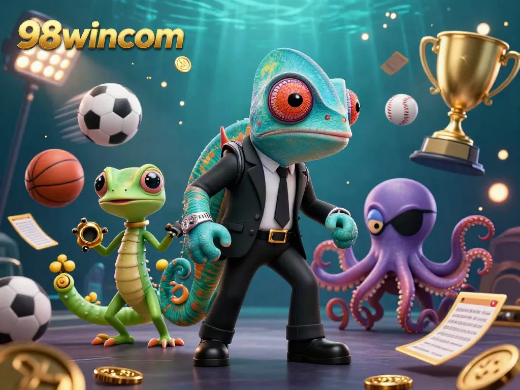 Experience the thrilling action of 98wincom with colorful characters in a vibrant online gaming scene.