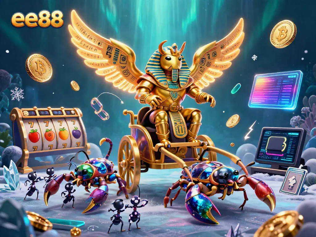 Engage in thrilling gameplay at ee88 with a vibrant 3D casino scene featuring unique characters and elements.