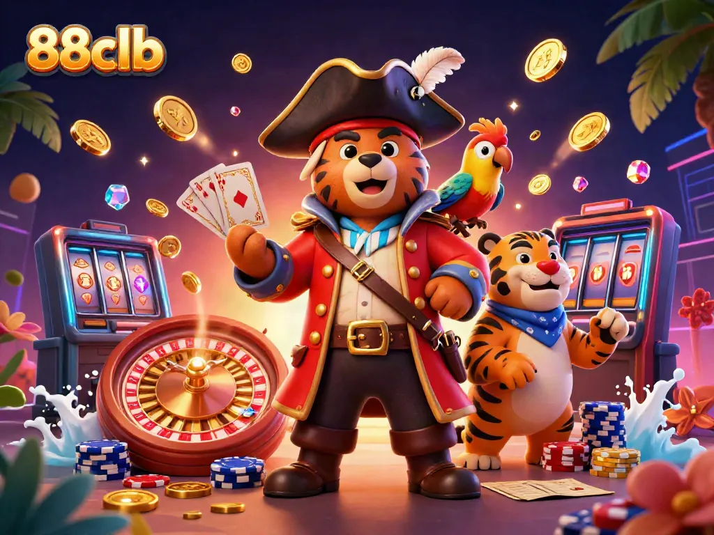 Experience thrilling action at 88clb with dynamic casino games illustrated in vibrant detail.
